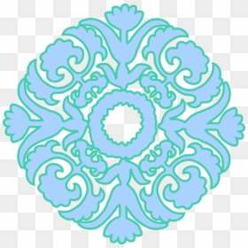Damask Flourish Pastel Blue Green Svg Clip Arts - Circle, HD Png Download - circle flourish png