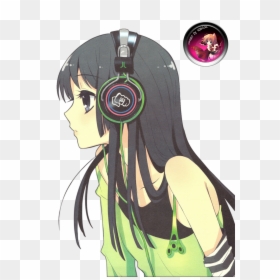 Anime Girl With Headphones Side View, HD Png Download - mio akiyama png