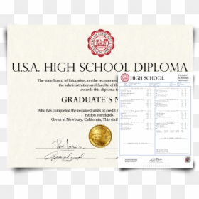 Us High School Certificate, HD Png Download - high school diploma png