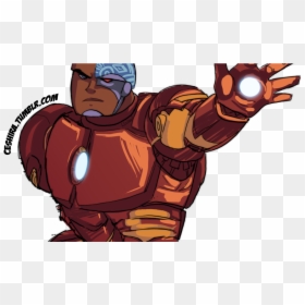 Teen Titans Avengers Crossover- Cyborg As Iron Man - Teen Titans Avengers, HD Png Download - cyborg teen titans png