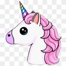 Unicorn Rainbow Colorful Pretty Horn White Magical - Easy Unicorn Drawing, HD Png Download - unicorn frappuccino png