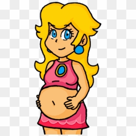 Princess Daisy Belly Button , Png Download - Princess Peach Pregnant Belly, Transparent Png - belly button png