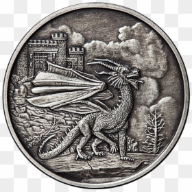 Welsh Red Dragon Antique 5oz Silver Round - Cash, HD Png Download - welsh dragon png