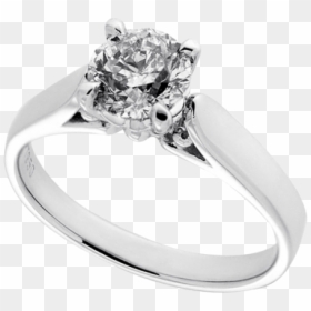 Platinum Diamond Solitaire - Pre-engagement Ring, HD Png Download - diamond bling png