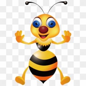 Bee Hornet Wasp Clip Art - Yellow Jacket Cartoon Cute, HD Png Download - vintage bee png