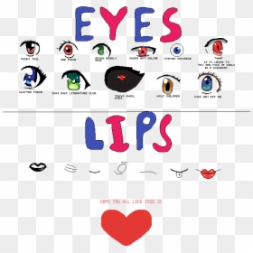 Transparent Eyes Looking Up Clipart, HD Png Download - anime lips png