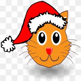 Transparent Cat Faceclipart - Santa Hat Clipart Png, Png Download - santa hat clipart outline png