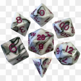 Mdg Acrylic 16mm 7-die Set Marble With Purple - Metallic Dice Games, HD Png Download - polyhedral dice png