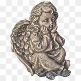 Figure, Angel, Cherub, Wing, Female, Thoughtful - Carving, HD Png Download - cherub wings png