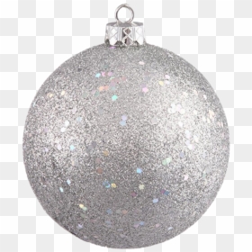 Single Silver Christmas Ball Png Photos - Silver Glitter Christmas Ball, Transparent Png - silver divider png