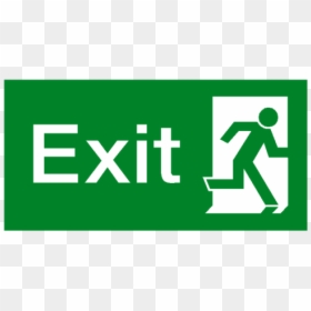 Exit Right Fire Exit Sign - Emergency Exit Sign Transparent, HD Png Download - fire escape png
