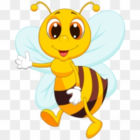 Cute Bee Cartoon, HD Png Download - bee png