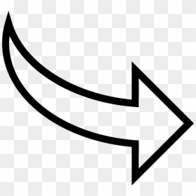 Curved Arrow Pointing Right, HD Png Download - white arrow png