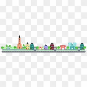 Road With Buildings Clipart, HD Png Download - road png