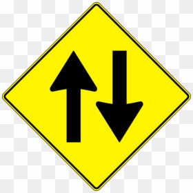 Right Lane Ends Sign, HD Png Download - road png