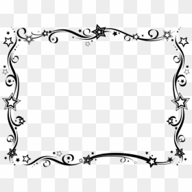 Black And White Stars Border Design, HD Png Download - swirl png
