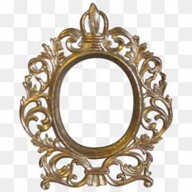 Vintage Oval Picture Frame Png, Transparent Png - gold frame png