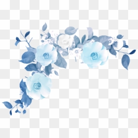 Blue Watercolor Flowers Transparent, HD Png Download - floral png