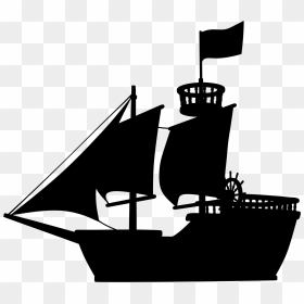 Pirate Ship Silhouette Png, Transparent Png - boat png