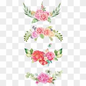 Pink Watercolour Flowers Border, HD Png Download - floral png