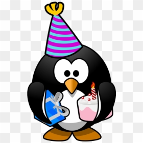 Happy Birthday Penguin Clip Art, HD Png Download - birthday hat png