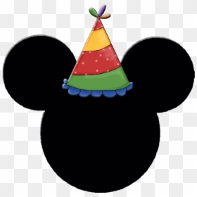Mickey Mouse Head With Birthday Hat, HD Png Download - birthday hat png