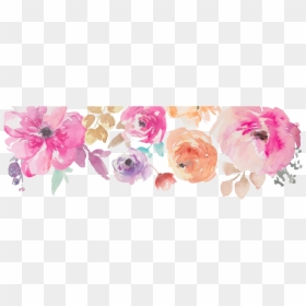 Floral Watercolor Border Free, HD Png Download - watercolor flowers png