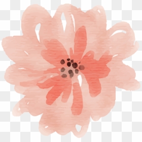 Watercolor Peach Flower Clipart, HD Png Download - watercolor flowers png