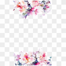 Floral Border White Background, HD Png Download - watercolor flowers png