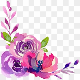 Pink Purple Watercolor Flowers, HD Png Download - watercolor flowers png