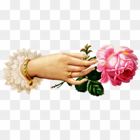 Victorian Hand Holding Flowers, HD Png Download - victorian png