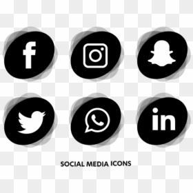 Social Media Icons Black Png, Transparent Png - black and white social media icons png