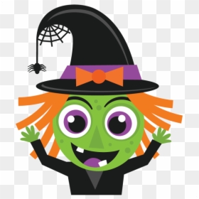Cute Witch Face Clipart, HD Png Download - halloween costume png