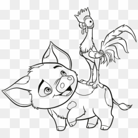 Moana Coloring Pages Hei Hei, HD Png Download - maui moana png