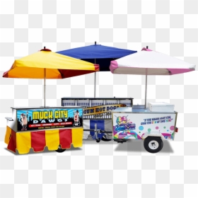 Hot Dog Carts For Sale - Food Cart With Umbrella Design, HD Png Download - hotdog cart png