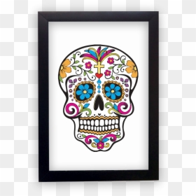 Sugar Skull Drawing Day Of The Dead, HD Png Download - caveira mexicana png