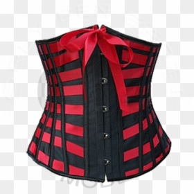 Red Alice Secondary Product Picture - Red And Black Striped Corset Under Bust, HD Png Download - corset lacing png