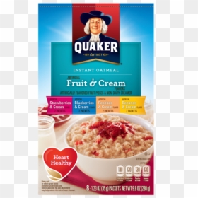 Quaker Instant Oatmeal - Quaker Instant Oatmeal Fruit And Cream, HD Png Download - quaker oats png
