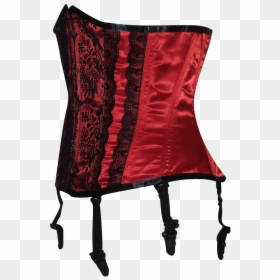 Red Satin Waist Shaper With Black Lace Detail - Cushion, HD Png Download - corset lacing png