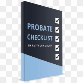 Probate Checklist Bookcover - Signage, HD Png Download - law books png