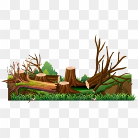 Vector Hand-painted Tree Cutting 1919*980 Transprent - Cutting Down Trees Cartoon, HD Png Download - vektor png