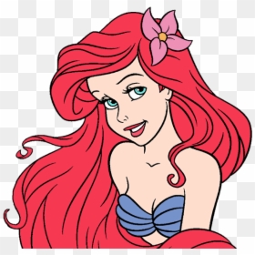 Ariel Clip Art Disney Galore With Flower - Little Mermaid Ariel Flower, HD Png Download - hair flower png