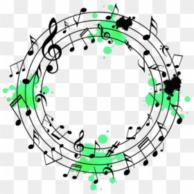 Music Musicnote Note Notes Green Round Circle - Music Note Round Clip Art, HD Png Download - round circle png