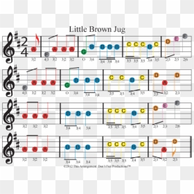 Little Brown Jug Piano Letters, HD Png Download - notas musicales de colores png