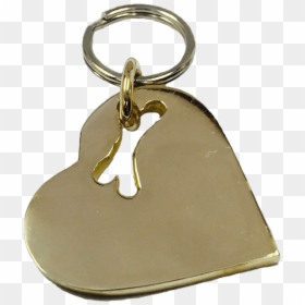 Large Bronze Heart Cut-out Bone Tag - Keychain, HD Png Download - dog bone tag png