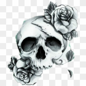 #scull #freetoedit - Tatouage Tete De Mort Rose, HD Png Download - scull png