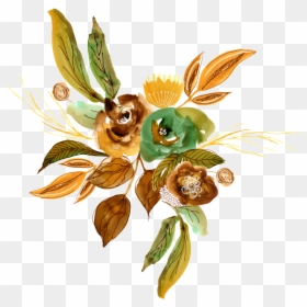 Brown Watercolor Flower Png Transparent - Illustration, Png Download - brown flower png