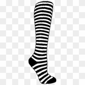 Black And White Knee High Socks - Black And White Stripy Socks, HD Png Download - white sock png