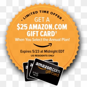$25 Amazon Gift Card - Amazon.com, Inc., HD Png Download - amazon kindle png