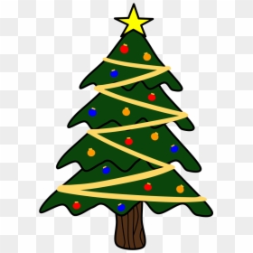 Christmas Tree, Yellow Garland - Red And Green Christmas Tree Png, Transparent Png - pine garland png